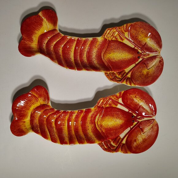 Fitz & Floyd Coastal Critters RETIRED Lobster Dishes Set of Two Nautical Crab - Picture 4 of 12